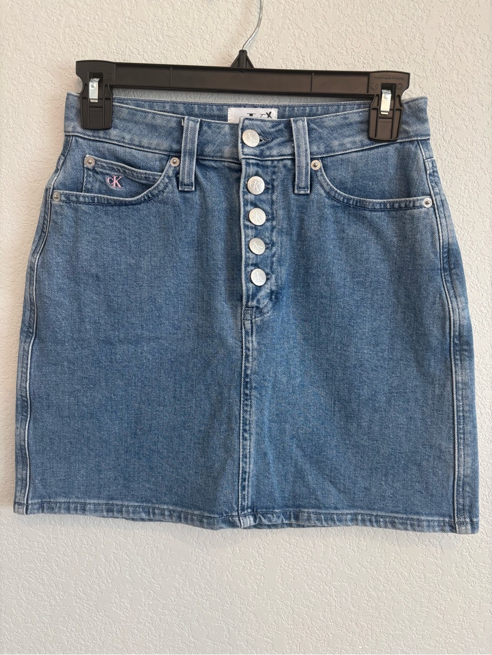Calvin Klein CK1 High Rise Denim Mini Skirt Button Fly Y2K Women’s W25 - Picture 2 of 15
